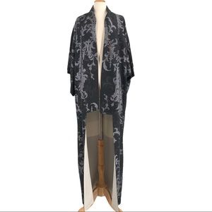Vintage Traditional Japanese Black Kimono